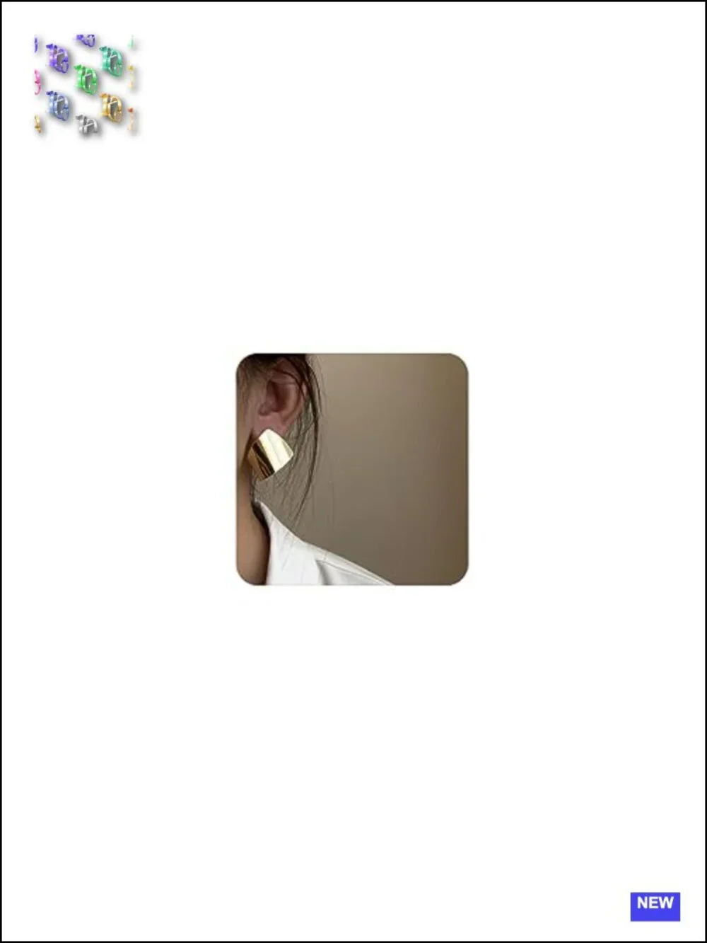 Abstract Geometric Stud Earrings Brass 14K Gold Plated Hypoallergenic